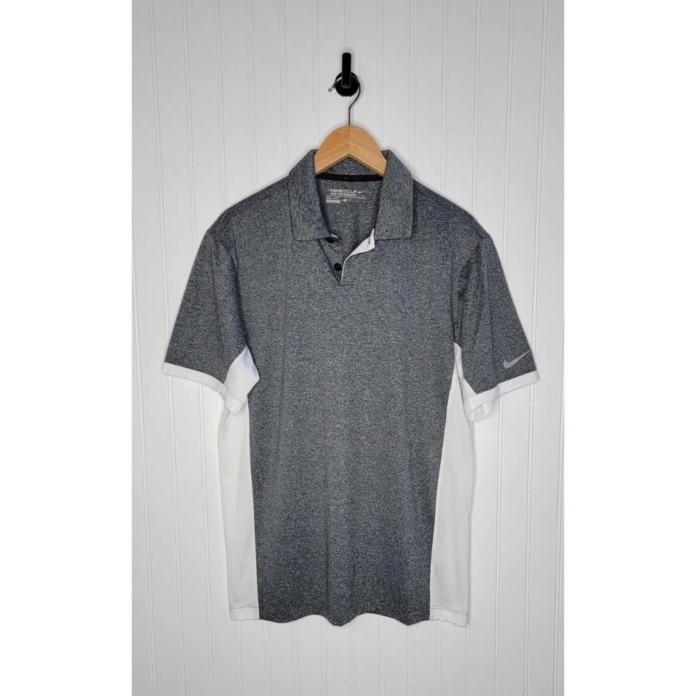 Nike Golf Short Sleeve Polo Shirt Men's Size Medium Gray / White
